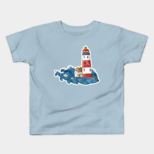 Lighthouse on waves Kids T-Shirt